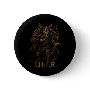 Ullr Norse God Of Archery And Skiing  Button