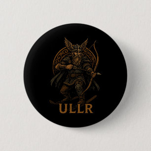 Ullr Norse God Of Archery And Skiing Button