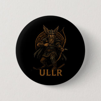 Ullr Norse God Of Archery And Skiing Button