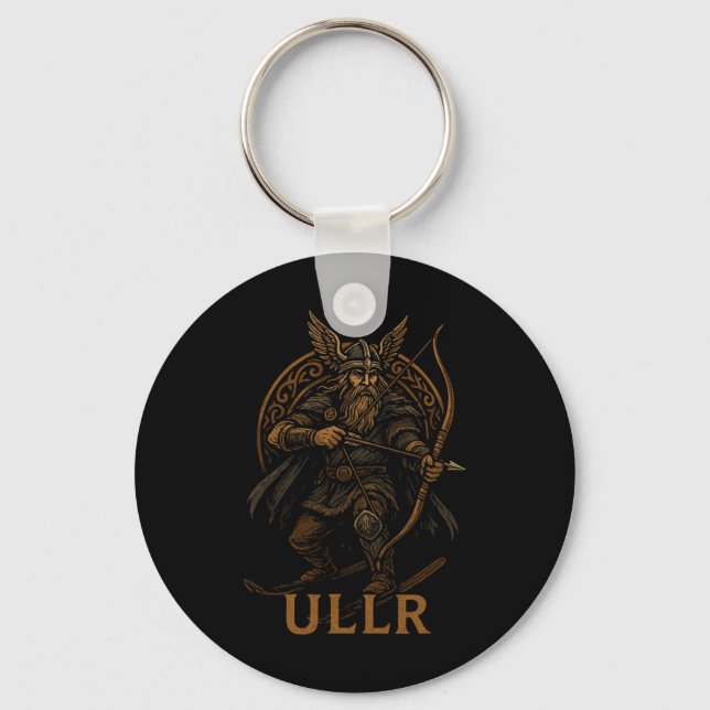 Ullr Norse God Of Archery And Skiing  Keychain (Front)