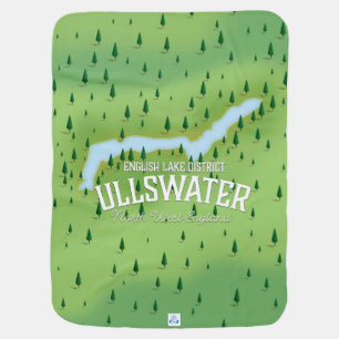 Ullswater lake district travel map poster. baby blanket