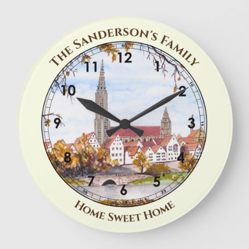 Ulm Cathedral in Germany Painting Large Clock