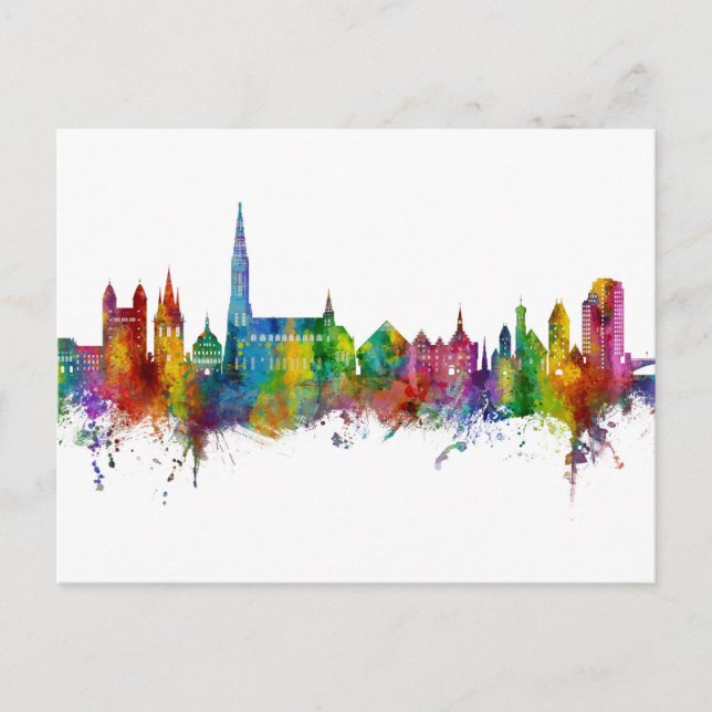 Ulm Germany Skyline Postcard (Front)