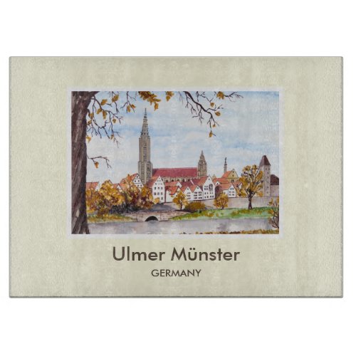 Ulm Minster Germany Painting by Farida Greenfield Cutting Board