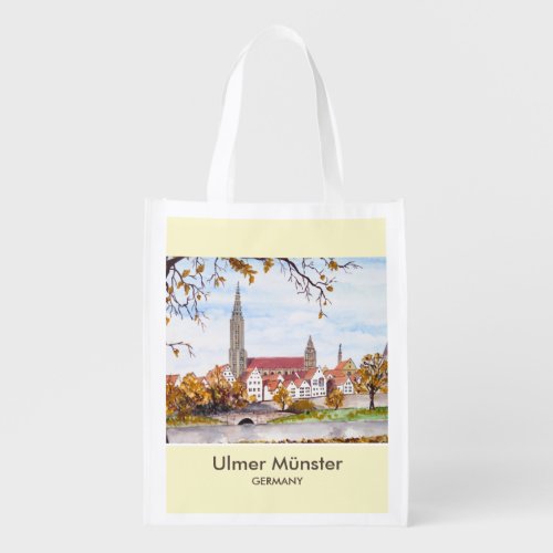 Ulm Minster Germany Painting by Farida Greenfield Grocery Bag