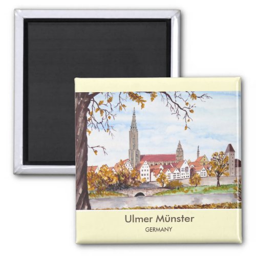 Ulm Minster Germany Painting by Farida Greenfield Magnet