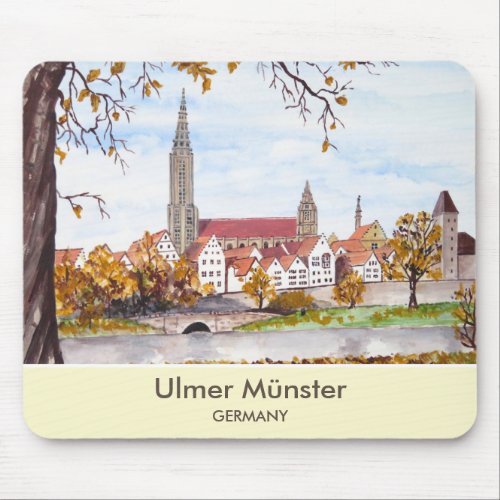 Ulm Minster Germany Painting by Farida Greenfield Mouse Pad