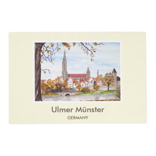 Ulm Minster Germany Painting by Farida Greenfield Placemat