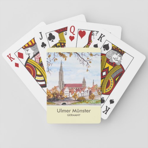 Ulm Minster Germany Painting by Farida Greenfield Playing Cards