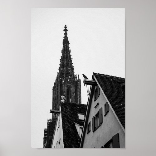 Ulmer Mnster Schwarz_Weiss Photography Poster