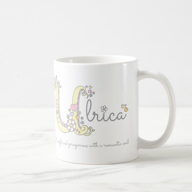 Ulrica name meaning decorative U monogram mug (Right)