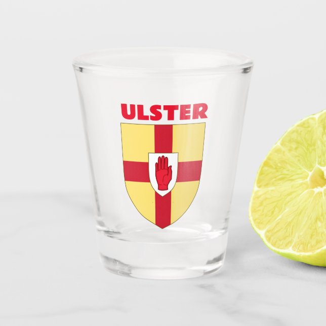 Ulster Coat of Arms Shot Glass (Front)