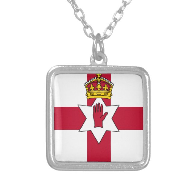 Ulster Flag Silver Plated Necklace (Front)