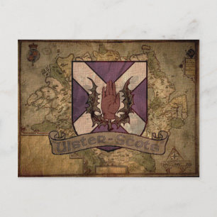 Ulster Scots antique map postcard