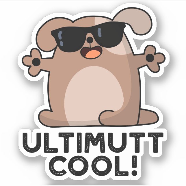 Ulti-mutt Cool Funny Dog Pun  Sticker (Front)
