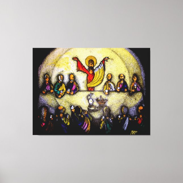 ÚLTIMA CENA LAST SUPPER Mix, tinta y acrilicos Canvas Print (Front)