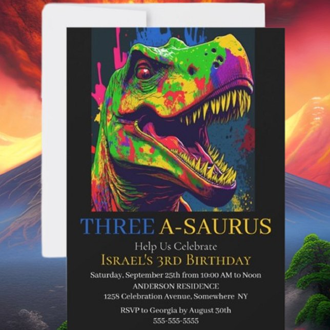 Ultimate Adventure with Dino Happy T-Rex Invitation (Bring your dream party to life with our selection of quality Dinosaur themed party supplies )
