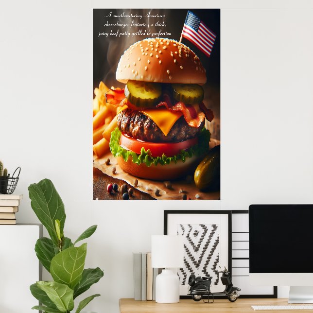 Ultimate American Cheeseburger Experience 24x36 Poster (Home Office)