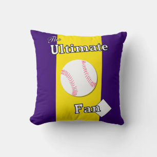 Ultimate Baseball Fan Amethyst Gold Sea Thieves Throw Pillow