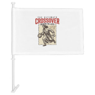 Ultimate Crossover Christian Basketball Vintage Car Flag