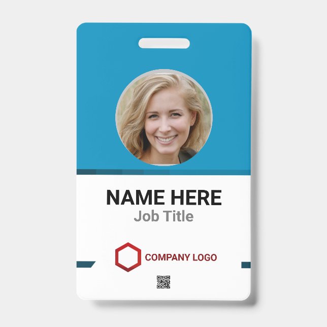 Ultimate Customization: Employee Photo Logo Barcod Badge (Front)