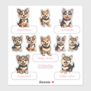 Ultimate Cute Black Shiba Inu Puppy Collection Sticker
