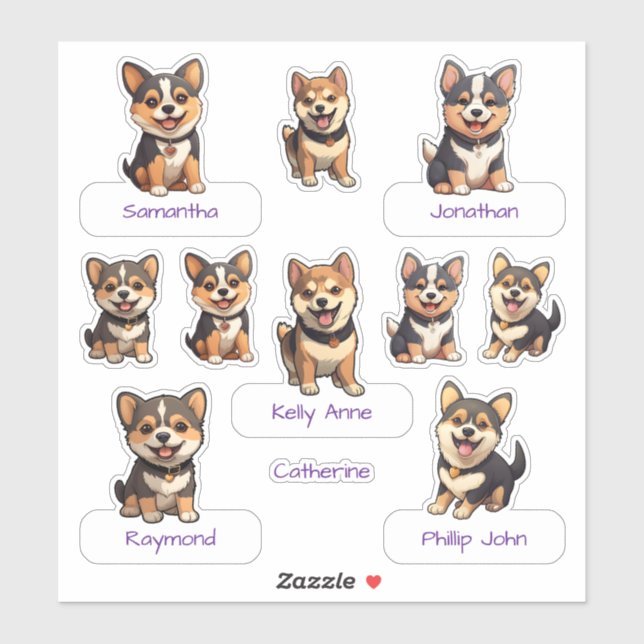 Ultimate Cute Black Shiba Inu Puppy Collection Sticker (Sheet)