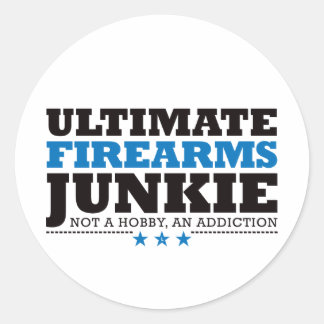 Ultimate Firearms Junkie - Blue Classic Round Sticker