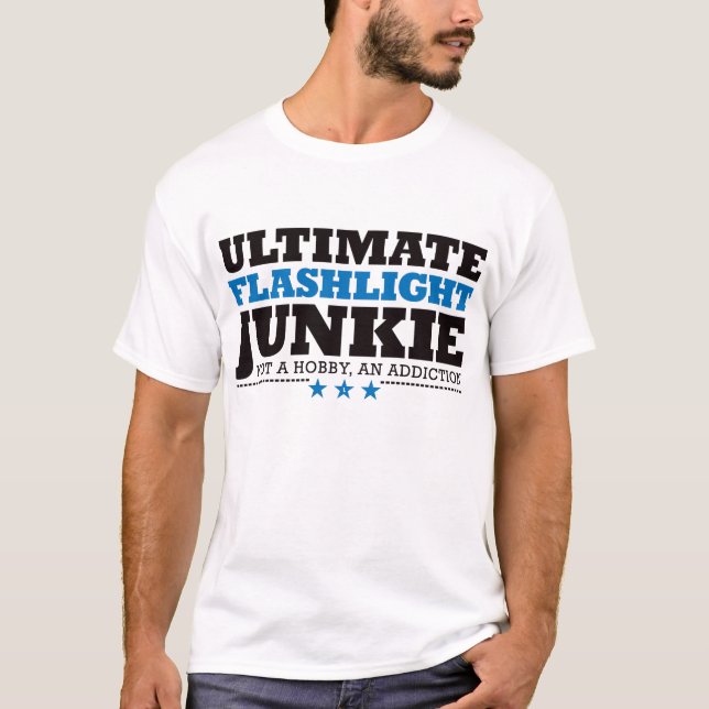 Ultimate Flashlight Junkie - Blue T-Shirt (Front)