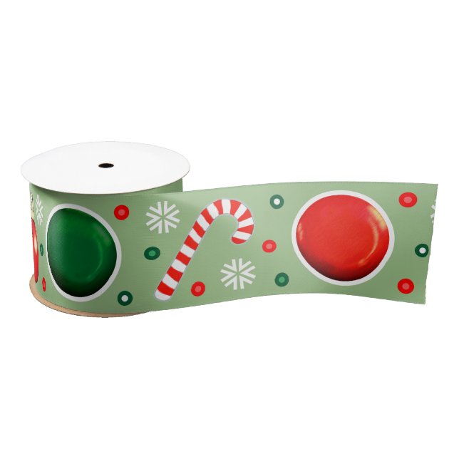 Ultimate Frisbee Christmas Satin Ribbon (Spool)