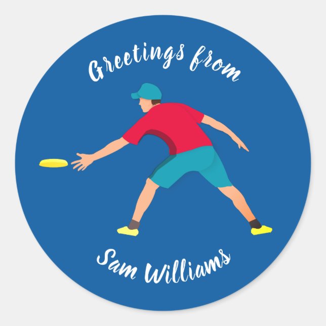 Ultimate Frisbee Classic Round Sticker (Front)