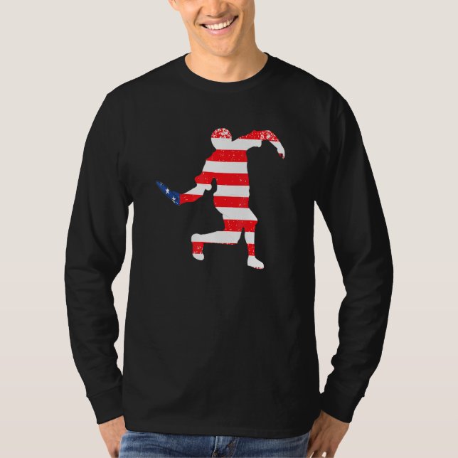 Ultimate Frisbee Disc Golf Player Grunge American  T-Shirt (Front)