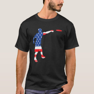 Ultimate Frisbee Disc Golf Player Usa American Fla T-Shirt
