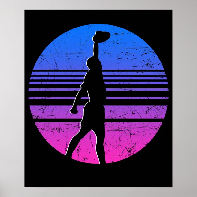 Ultimate Frisbee Disc Player Vintage Design Poster (Front)