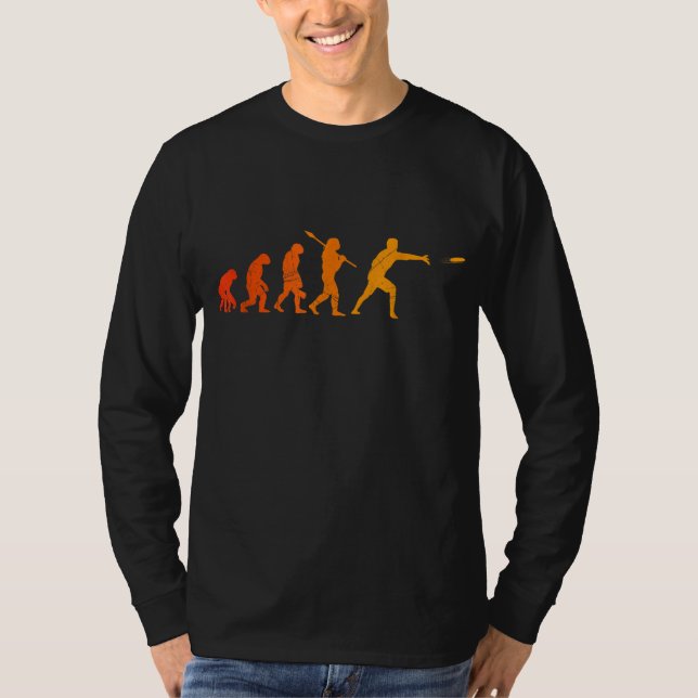 Ultimate Frisbee Evolution Disc Golf Monkey Human  T-Shirt (Front)