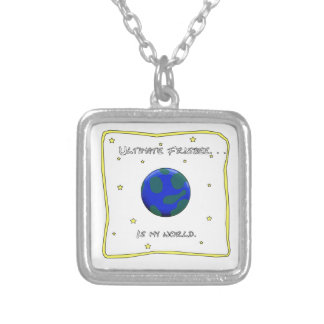 Ultimate Frisbee Is My World Silver Plated Necklace