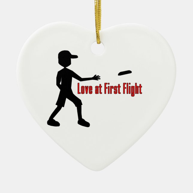 Ultimate Frisbee Love at First Flight Ceramic Ornament (Front)