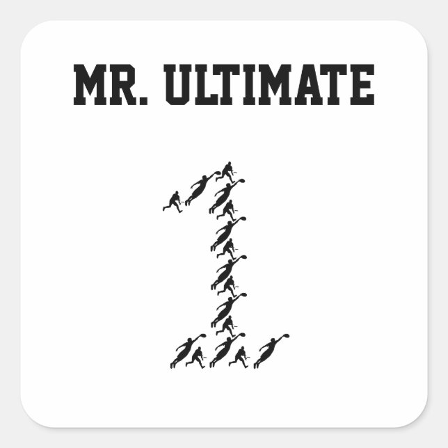 Ultimate Frisbee Mr./Miss Ultimate Square Sticker (Front)