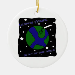 Ultimate Frisbee Out of this World Ceramic Ornament