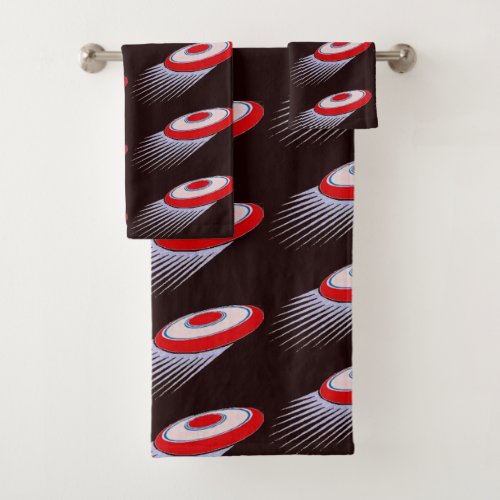 Ultimate Frisbee Pattern Bath Towels