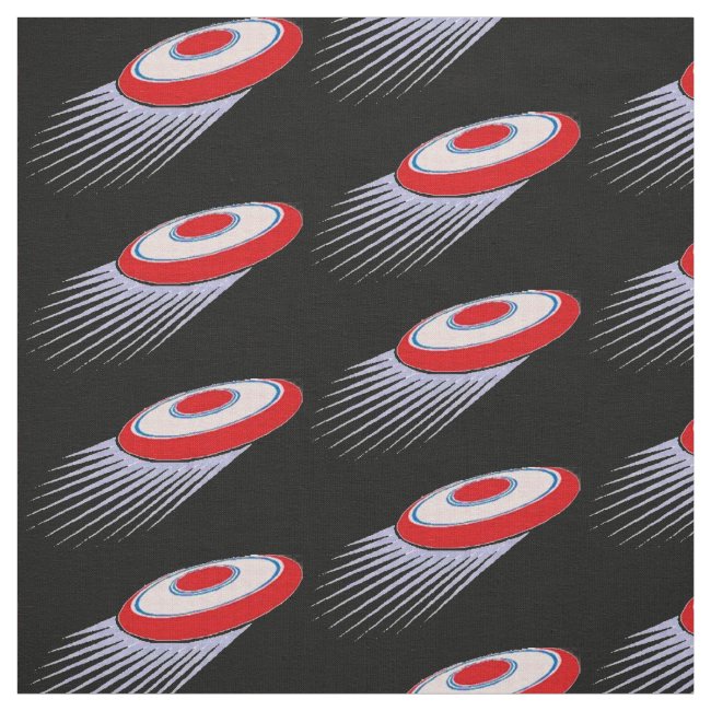 Ultimate Frisbee Pattern Red White Black Fabric