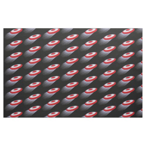 Ultimate Frisbee Pattern Red White Black Fabric