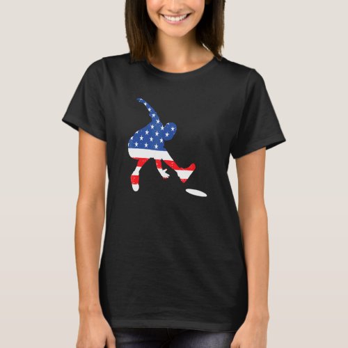 Ultimate Frisbee Player Disc Golf 4th Of July Amer T_Shirt