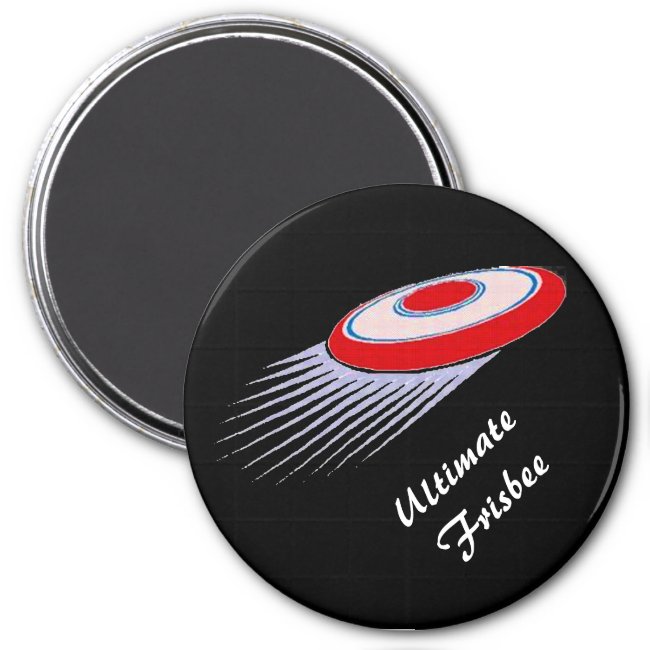 Ultimate Frisbee Red Black and White Magnet