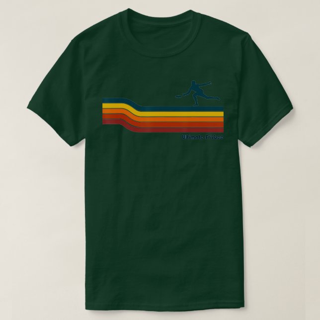 Ultimate Frisbee Retro Color Lines T-Shirt (Design Front)