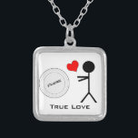 Ultimate Frisbee True Love Silver Plated Necklace<br><div class="desc">A great way to show off your love for the sport!</div>