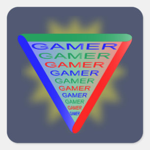 Ultimate Gamer 3 Gaming System Colors RGB Square Sticker