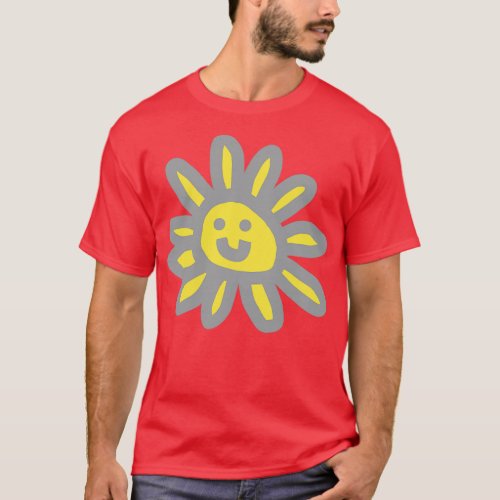Ultimate Gray Daisy with a Face T_Shirt