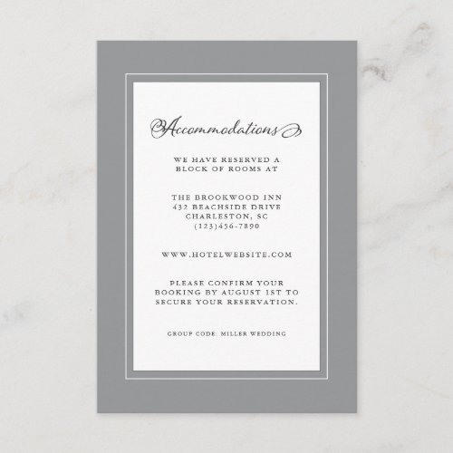 Ultimate Gray Wedding Detail Modern Chic Borders Enclosure Card