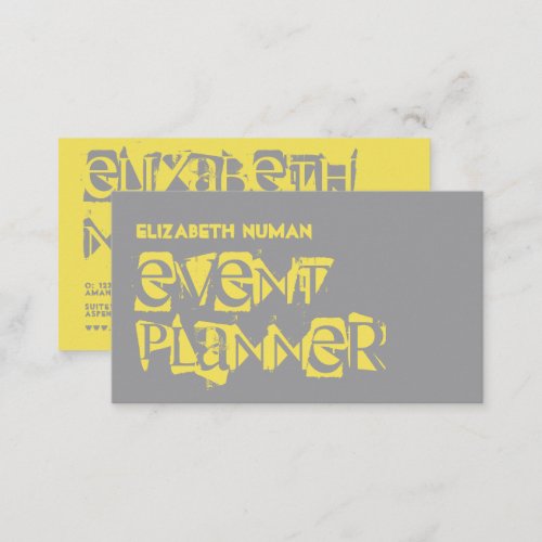 Ultimate Grey and Illuminating Grunge Typography B Business Card